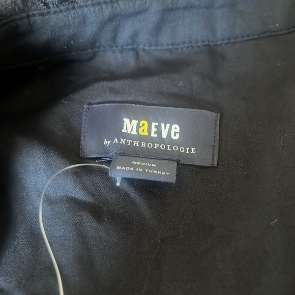 Maeve by Anthropologie, black lace button down. Medium - Picture 2 of 3